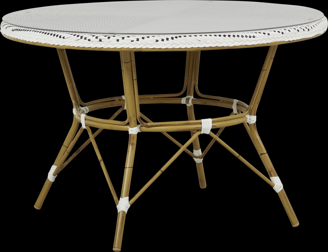 Juliette White 47 in. Round Outdoor Dining Table - Thumbnail - Image 1