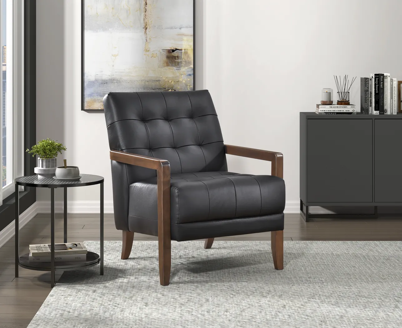 Julyen Black Accent Chair - Thumbnail - Image 2
