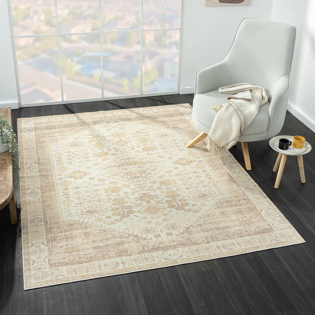 Jumu Beige 7'10 x 9'10 Rug - Thumbnail - Image 2