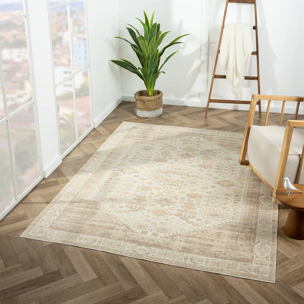 Jumu Beige 7'10 x 9'10 Rug - Thumbnail - Image 3
