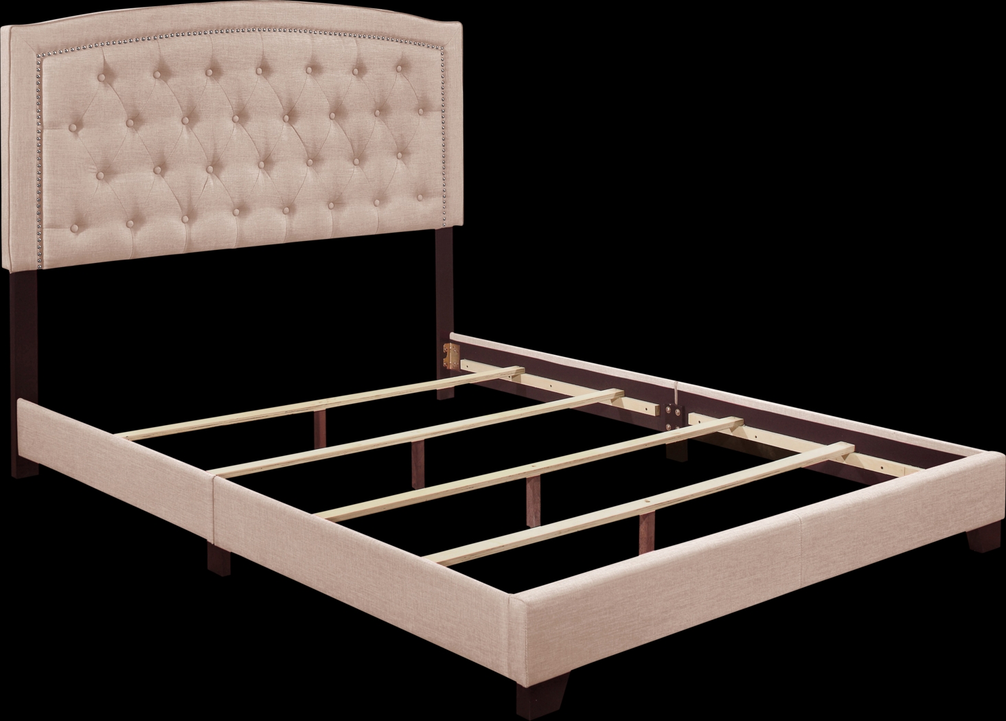 Juneberry Beige King Upholstered Bed - Thumbnail - Image 4