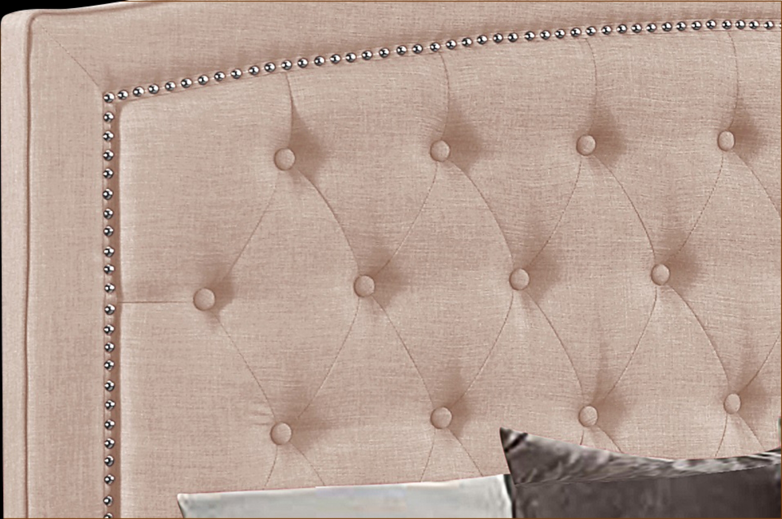 Juneberry Beige King Upholstered Bed - Thumbnail - Image 5