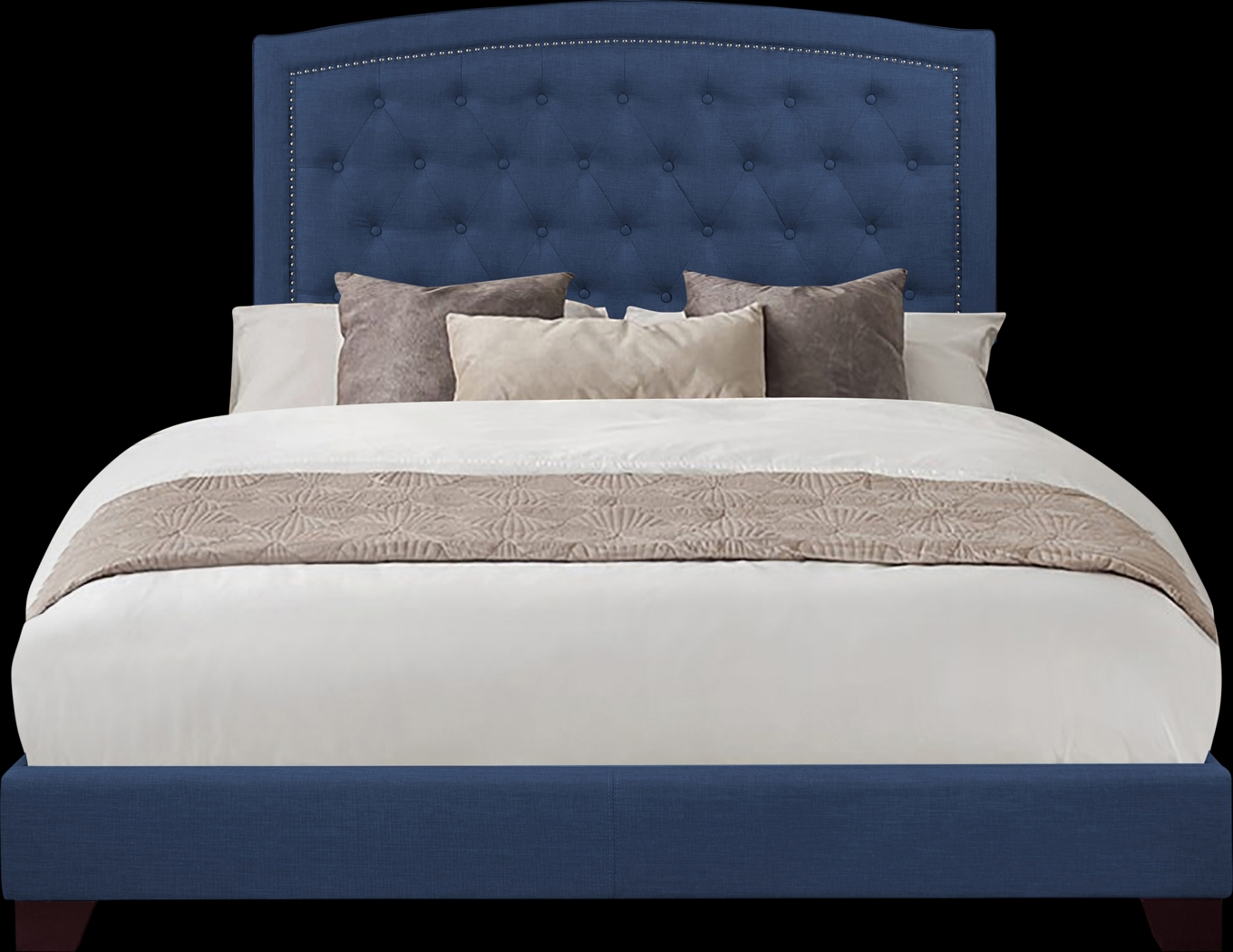 Juneberry Blue Full Upholstered Bed - Thumbnail - Image 1