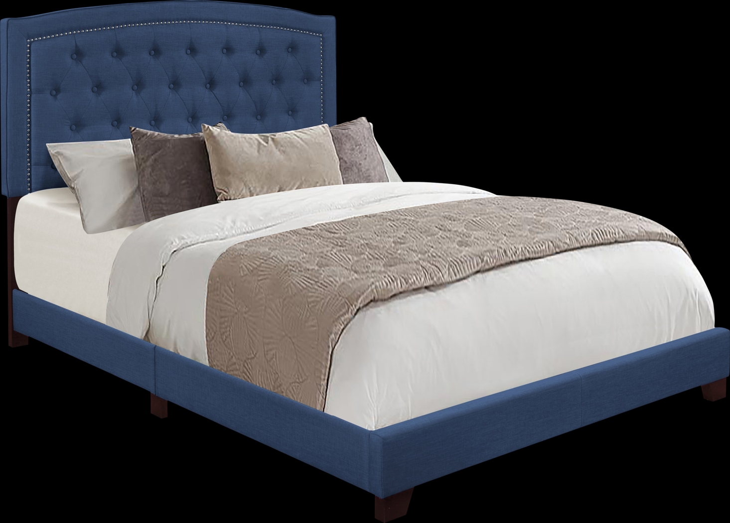 Juneberry Blue King Upholstered Bed - Thumbnail - Image 3