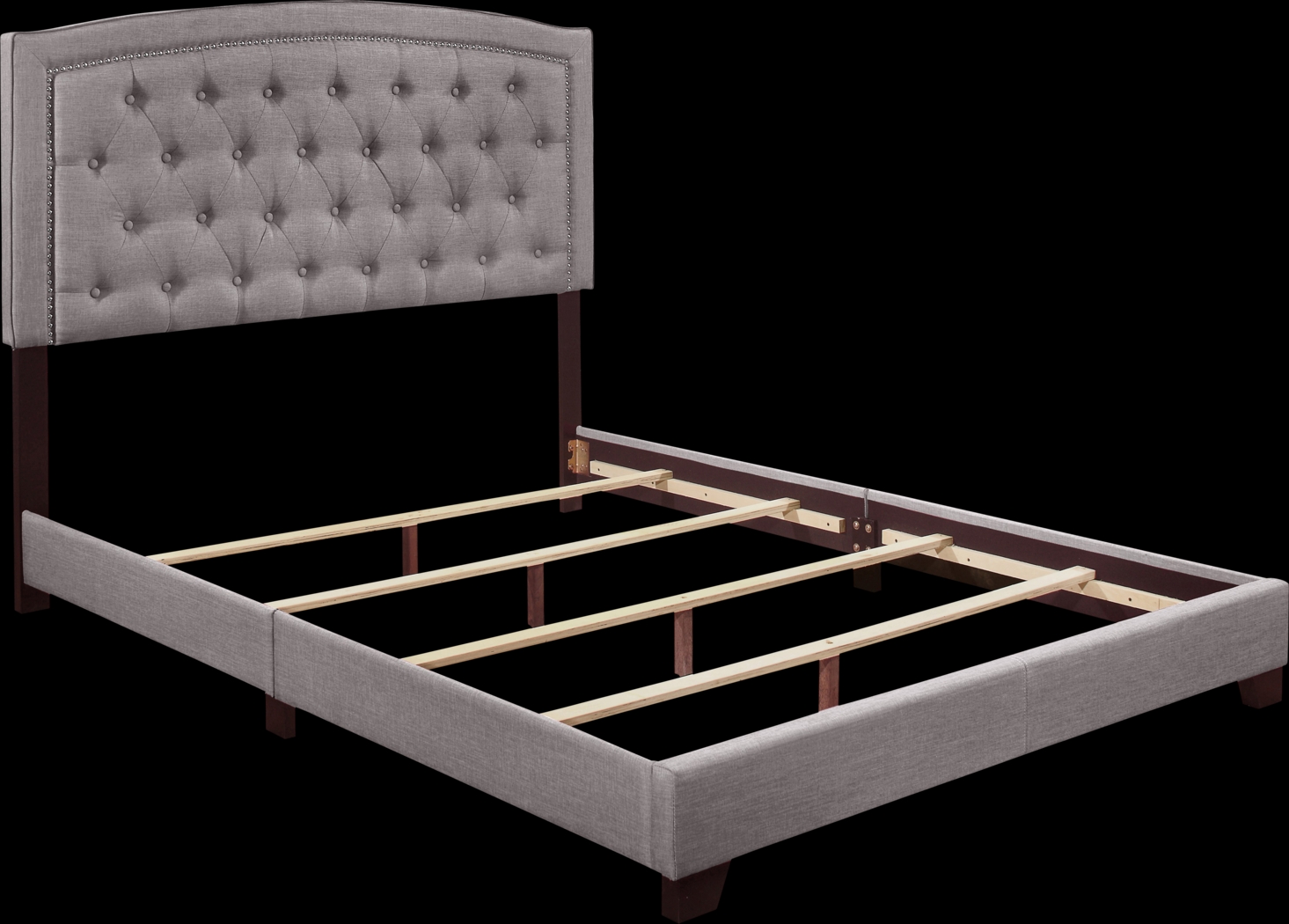 Juneberry Gray Full Upholstered Bed - Thumbnail - Image 4