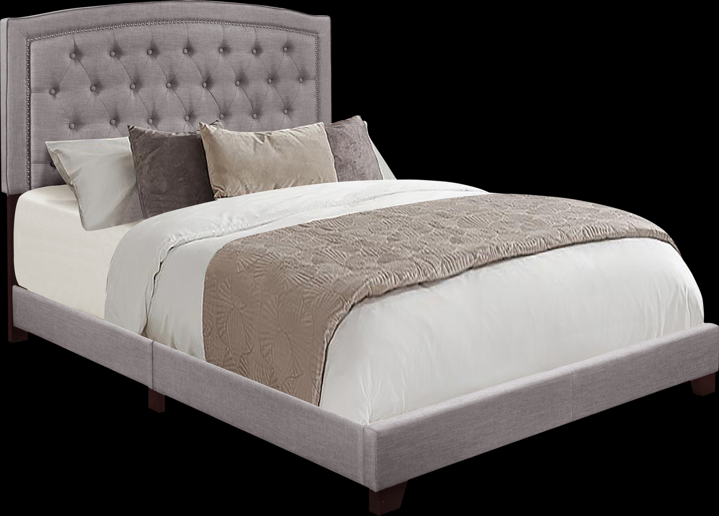Juneberry Gray King Upholstered Bed - Thumbnail - Image 3