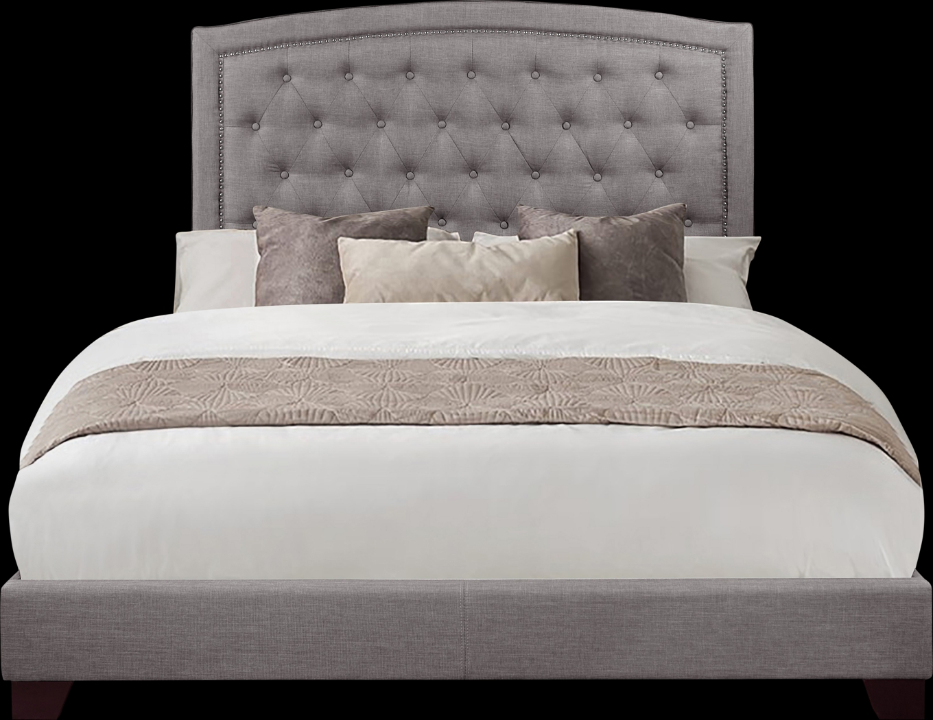 Juneberry Gray Queen Upholstered Bed - Thumbnail - Image 1