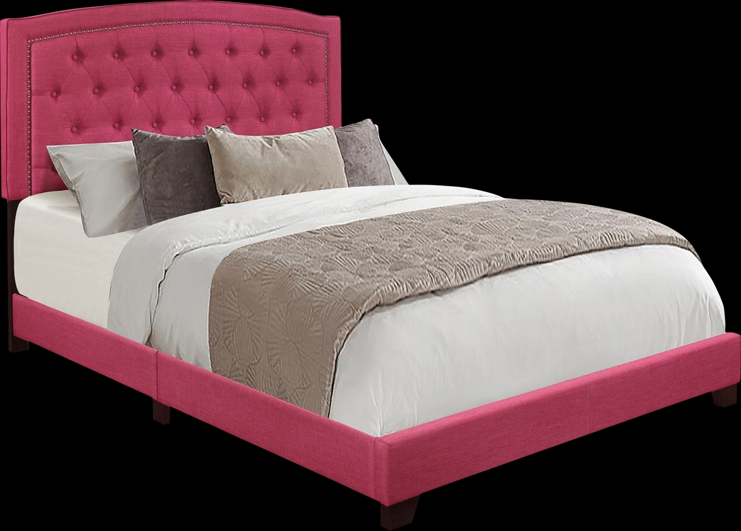 Juneberry Pink Full Upholstered Bed - Thumbnail - Image 3