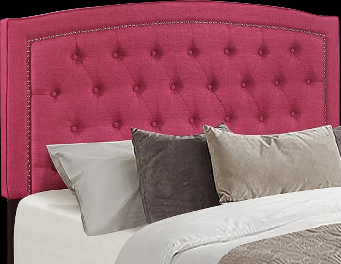 Juneberry Pink King Upholstered Bed - Thumbnail - Image 5