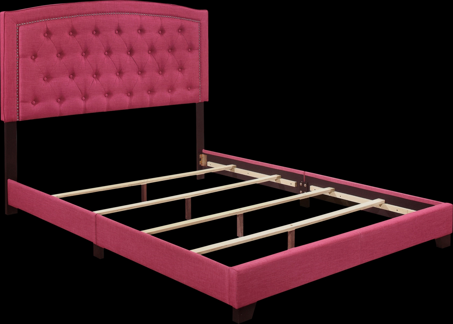 Juneberry Pink Queen Upholstered Bed - Thumbnail - Image 4