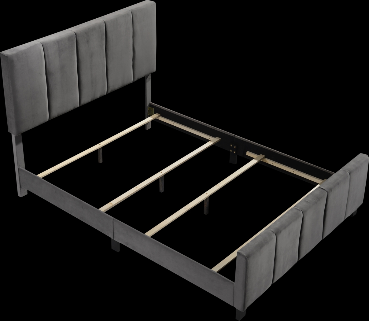Junewood Gray Queen Bed - Thumbnail - Image 2