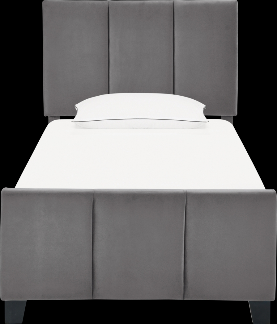 Junewood Gray Twin Bed - Thumbnail - Image 2