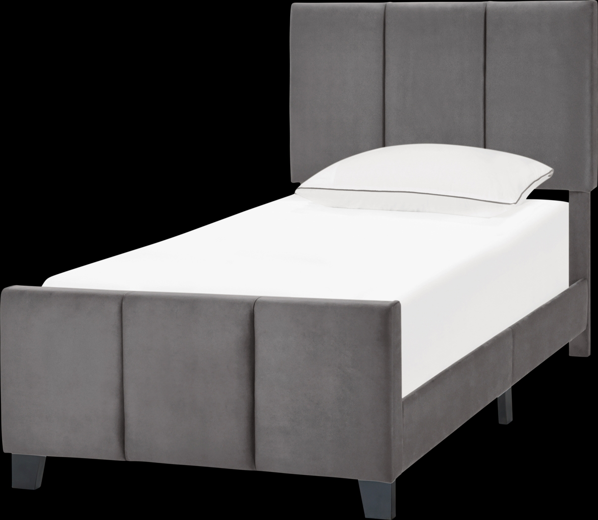 Junewood Gray Twin Bed - Thumbnail - Image 3