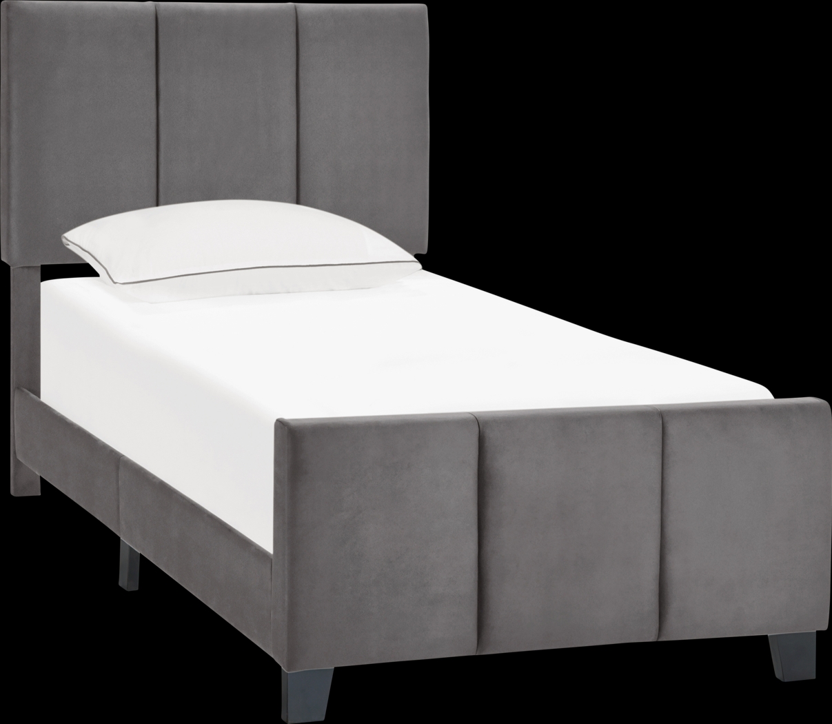 Junewood Gray Twin Bed - Thumbnail - Image 1
