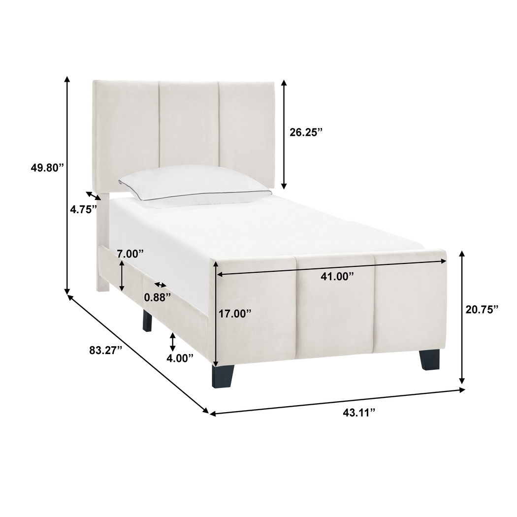 Junewood White Twin Bed - Thumbnail - Image 8
