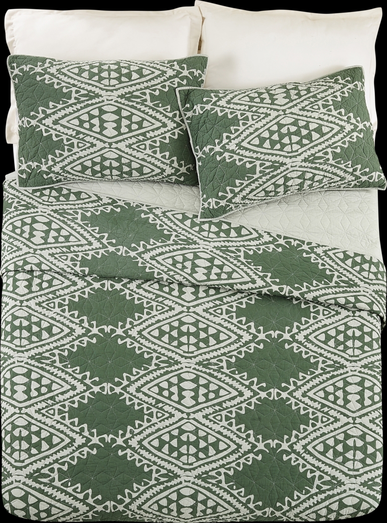 Jungalow by Justina II Green King 3 Pc Quilt Set - Thumbnail - Image 1
