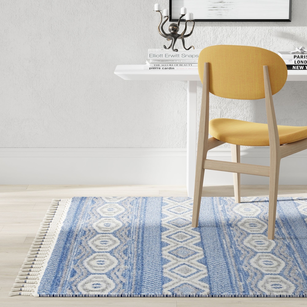 Jushou Blue 5' x 7' Rug - Thumbnail - Image 3