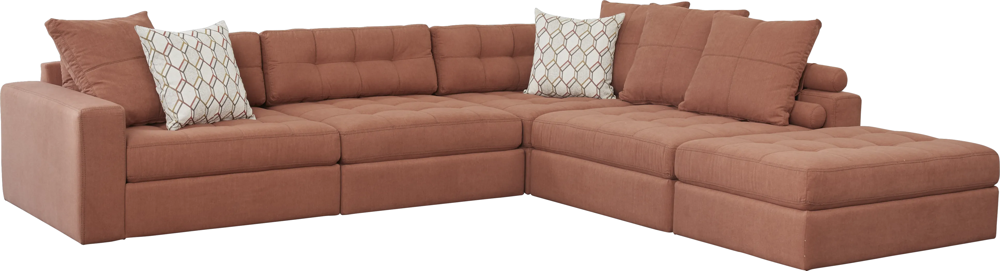 Justin Lane Terracotta 5 Pc Sectional - Thumbnail - Image 1