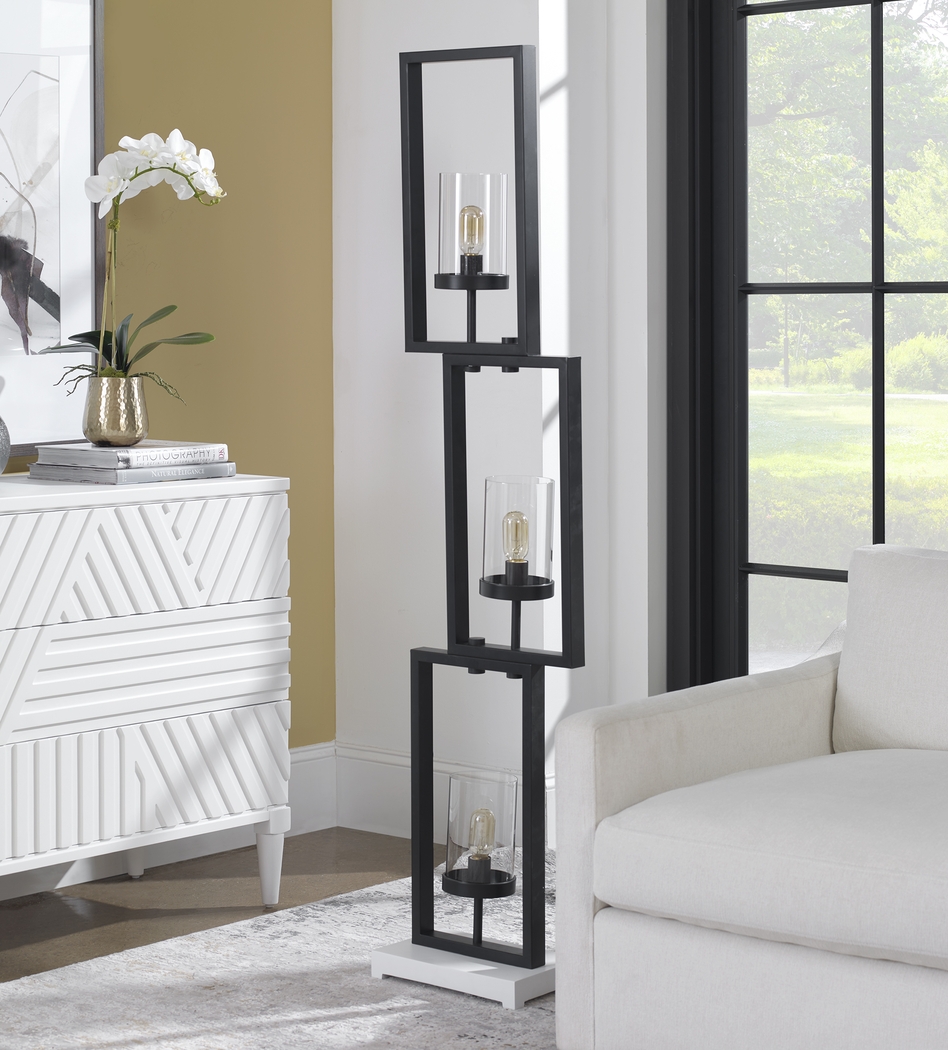 Justison Cave Black Floor Lamp - Thumbnail - Image 2