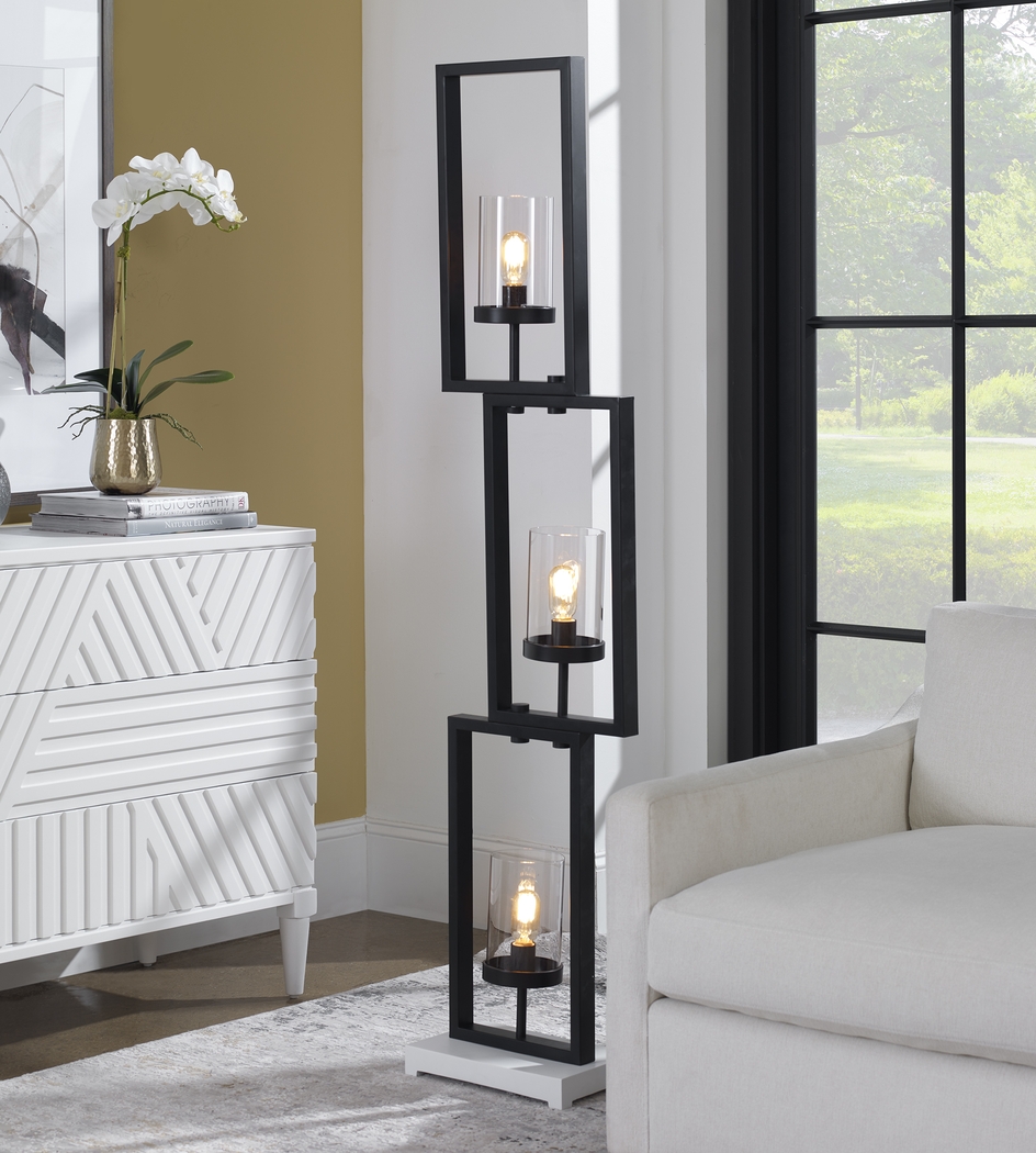 Justison Cave Black Floor Lamp - Thumbnail - Image 3