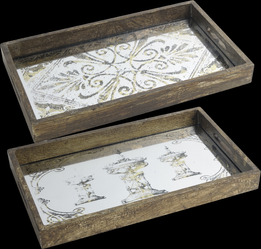 Kaeden Brown Tray, Set of 2 - Thumbnail - Image 1