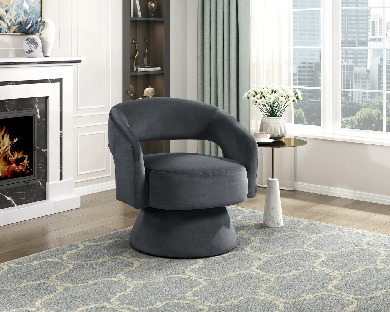 Kaela Drak Gray Accent Chair - Thumbnail - Image 2