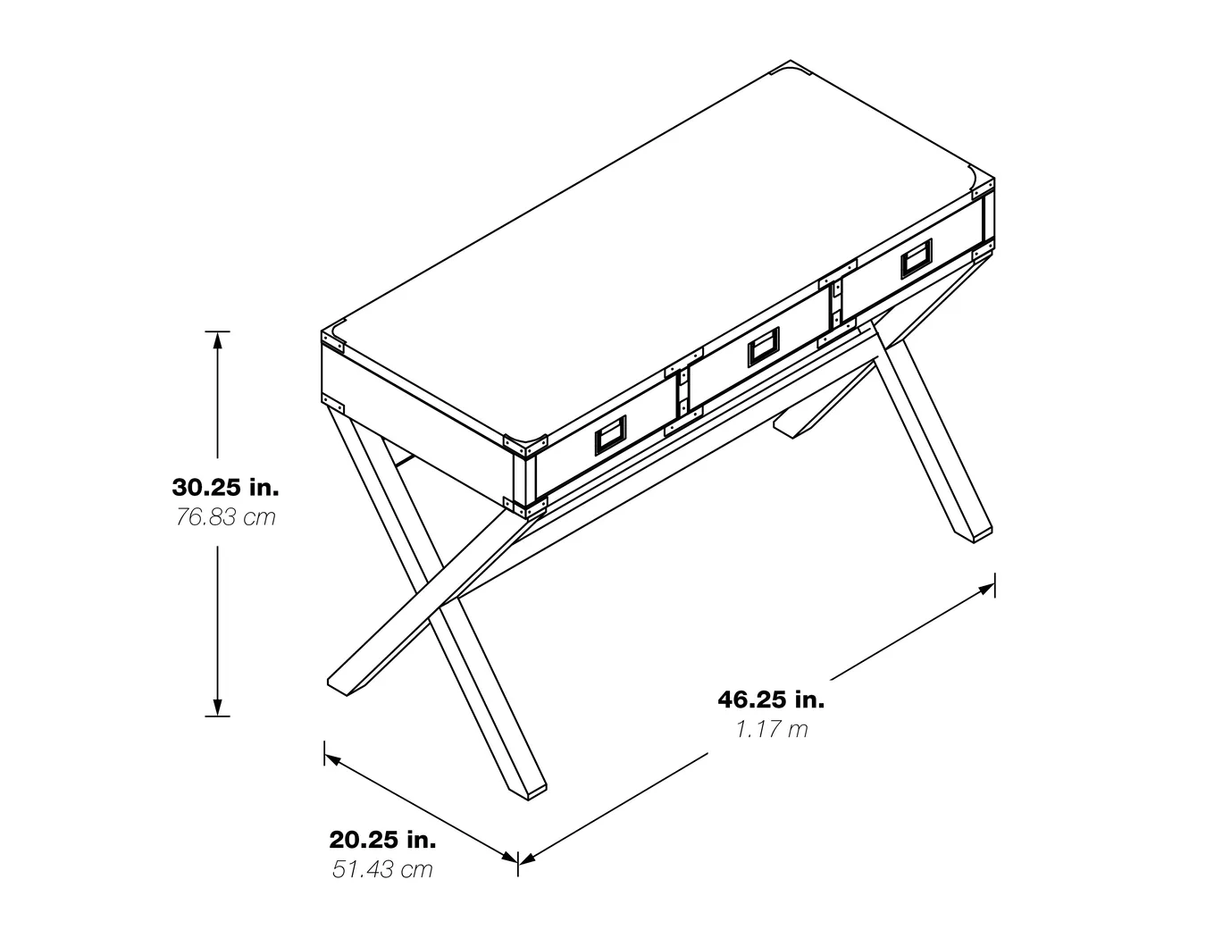 Benttom Blue Writing Desk - Thumbnail - Image 4