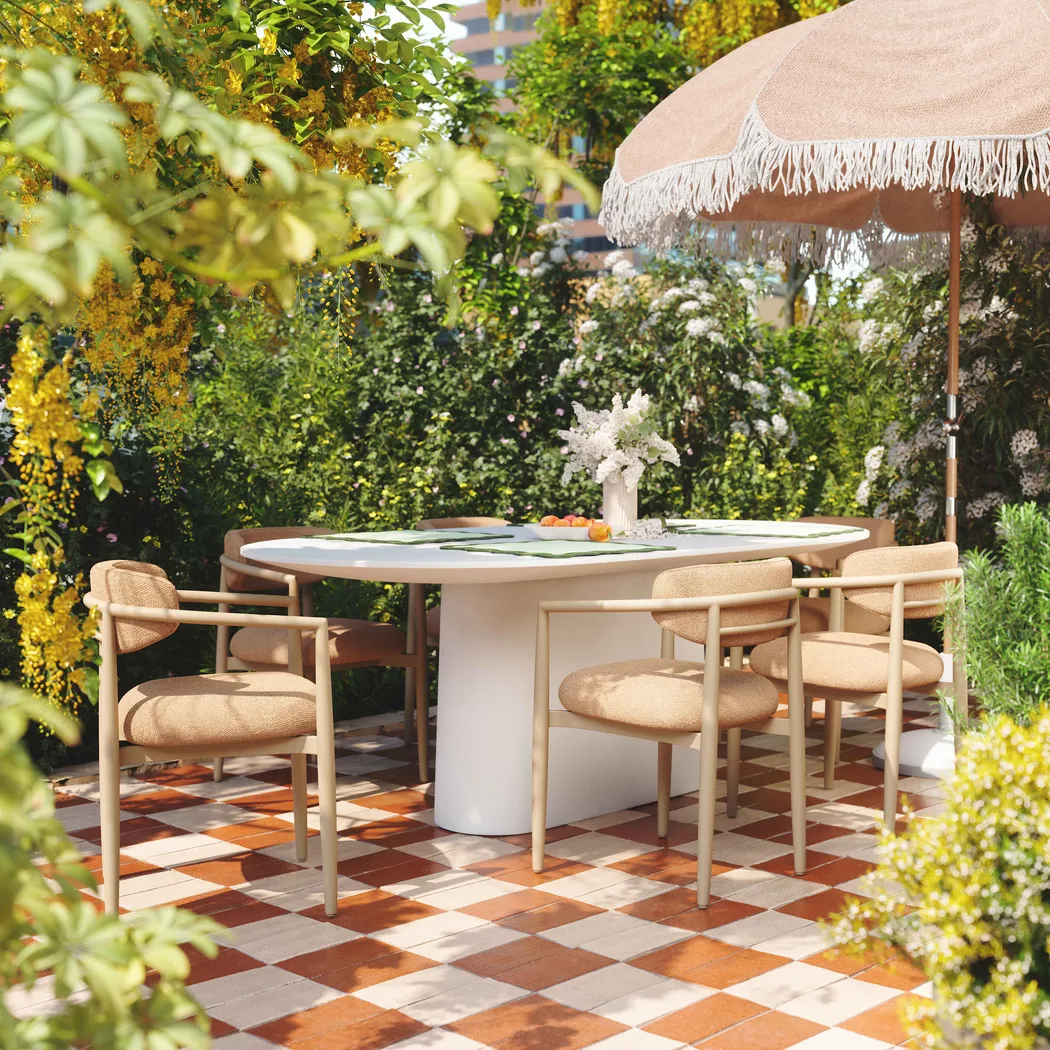 Kahai Peach Outdoor Side Chair - Thumbnail - Image 2