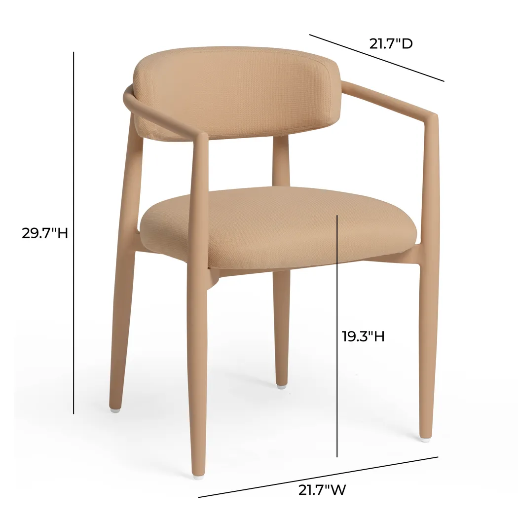 Kahai Peach Outdoor Side Chair - Thumbnail - Image 7
