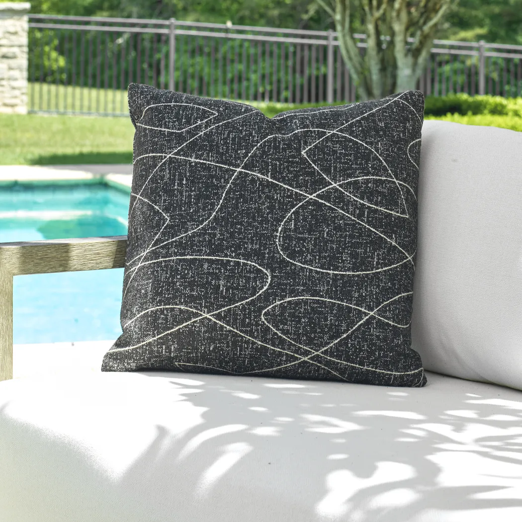 Kahile Black Indoor/Outdoor Accent Pillow - Thumbnail - Image 2