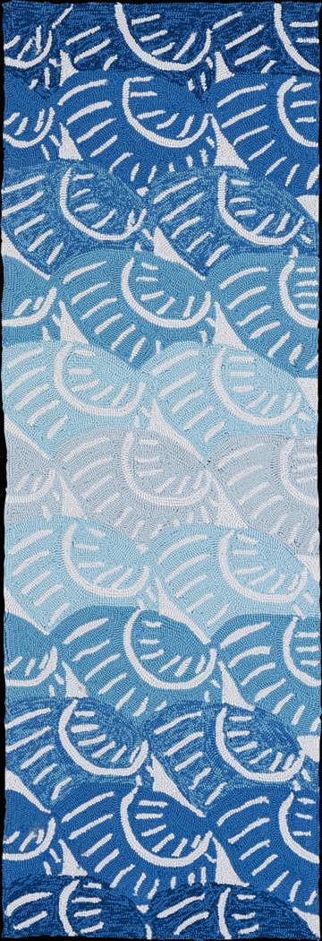 Kahili Blue 2' x 6' Indoor/Outdoor Rug - Thumbnail - Image 1