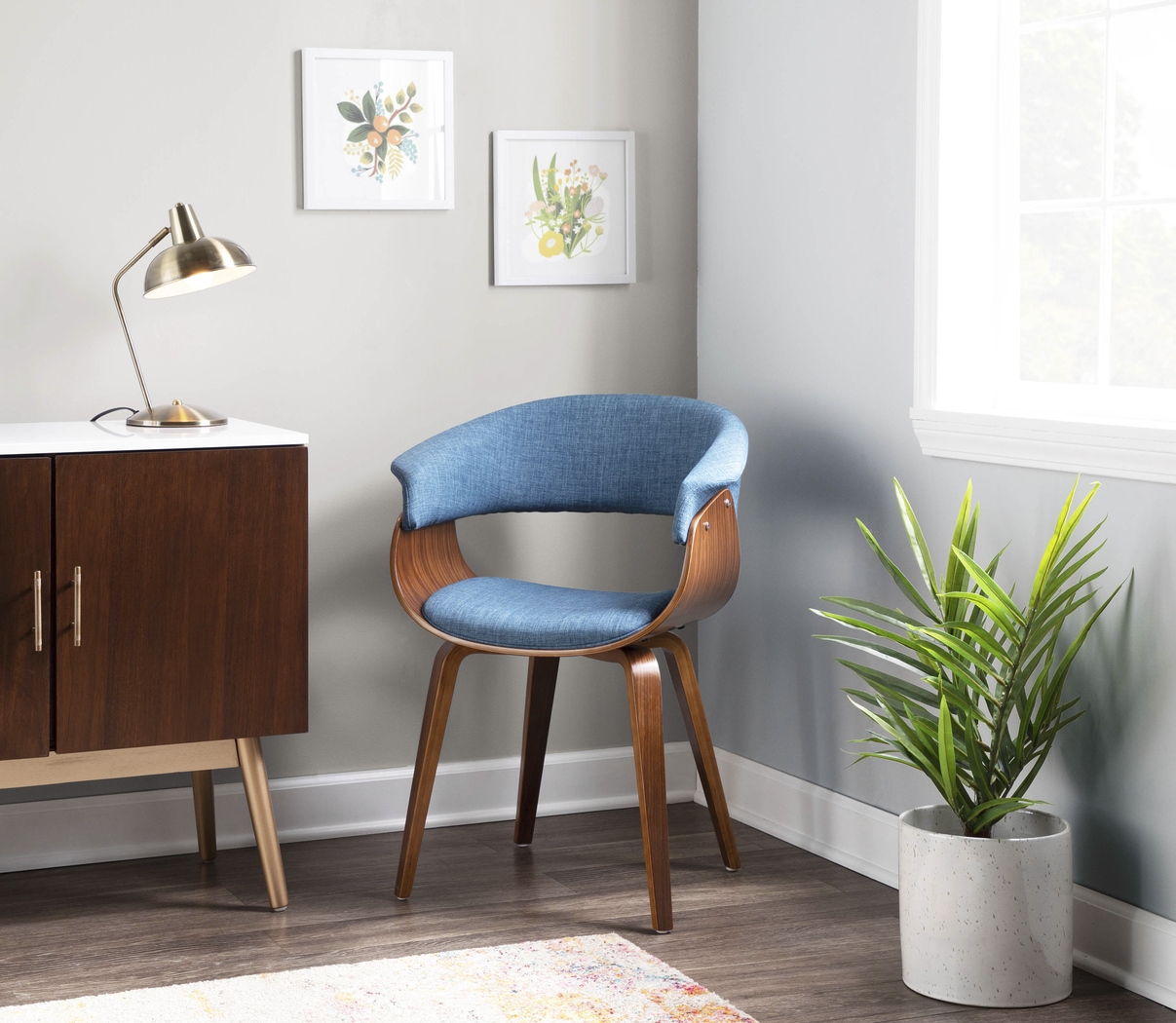 Kahmiel I Blue Arm Chair, Set of 2 - Thumbnail - Image 3