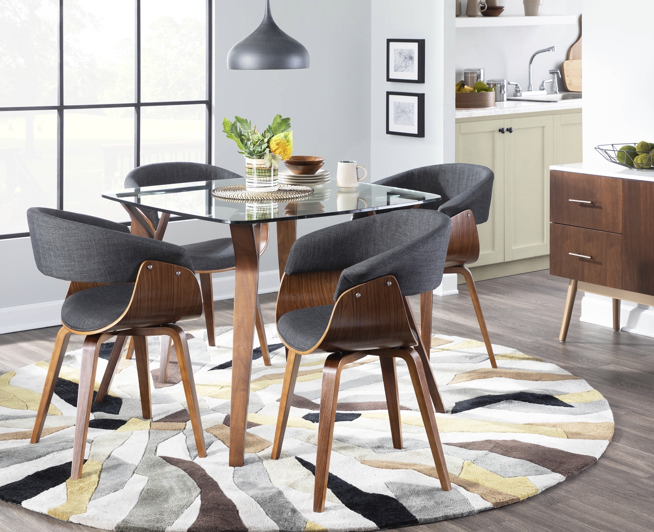 Kahmiel I Charcoal Arm Chair, Set of 2 - Thumbnail - Image 2