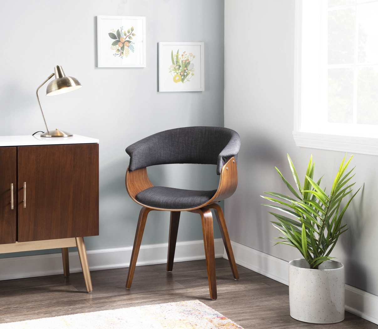 Kahmiel I Charcoal Arm Chair, Set of 2 - Thumbnail - Image 4