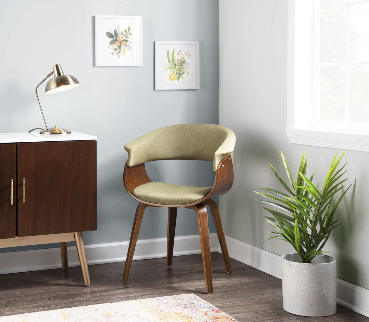 Kahmiel I Green Arm Chair, Set of 2 - Thumbnail - Image 3