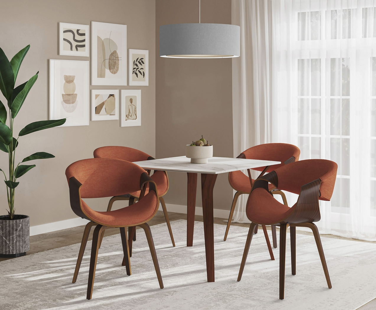 Kahmiel I Orange Arm Chair, Set of 2 - Thumbnail - Image 5