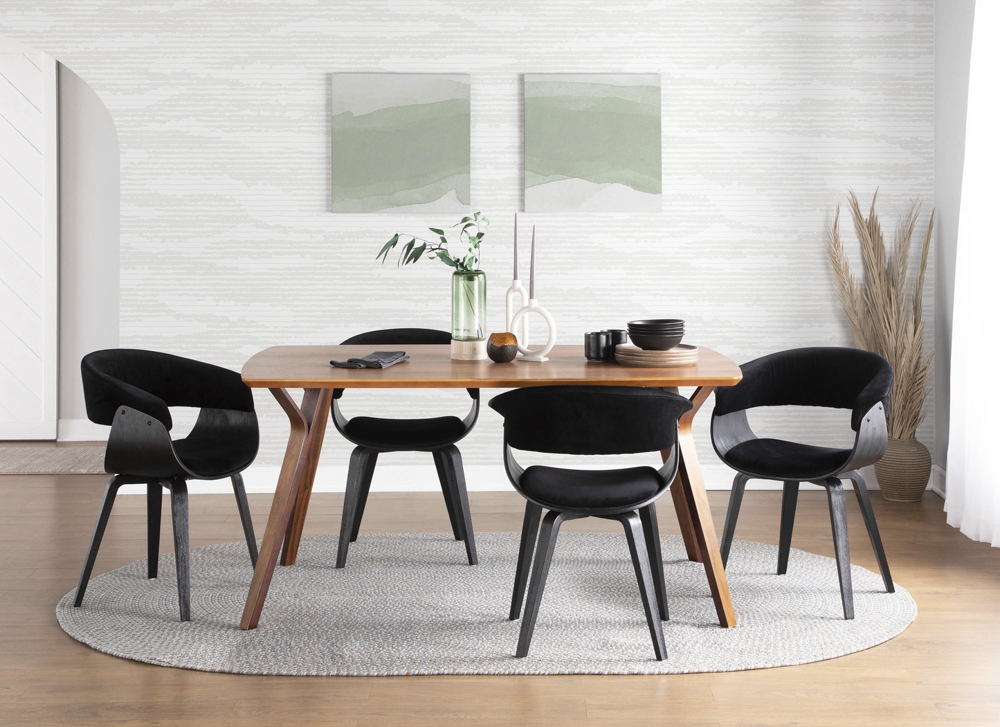 Kahmiel III Black Arm Chair, Set of 2 - Thumbnail - Image 2