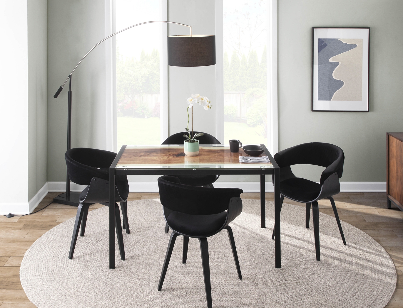 Kahmiel III Black Arm Chair, Set of 2 - Thumbnail - Image 5