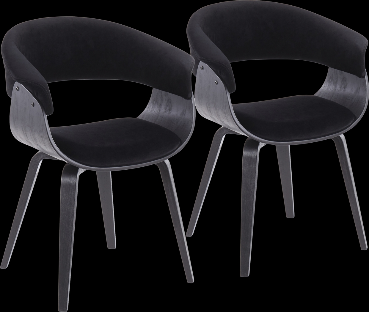 Kahmiel III Black Arm Chair, Set of 2 - Thumbnail - Image 1