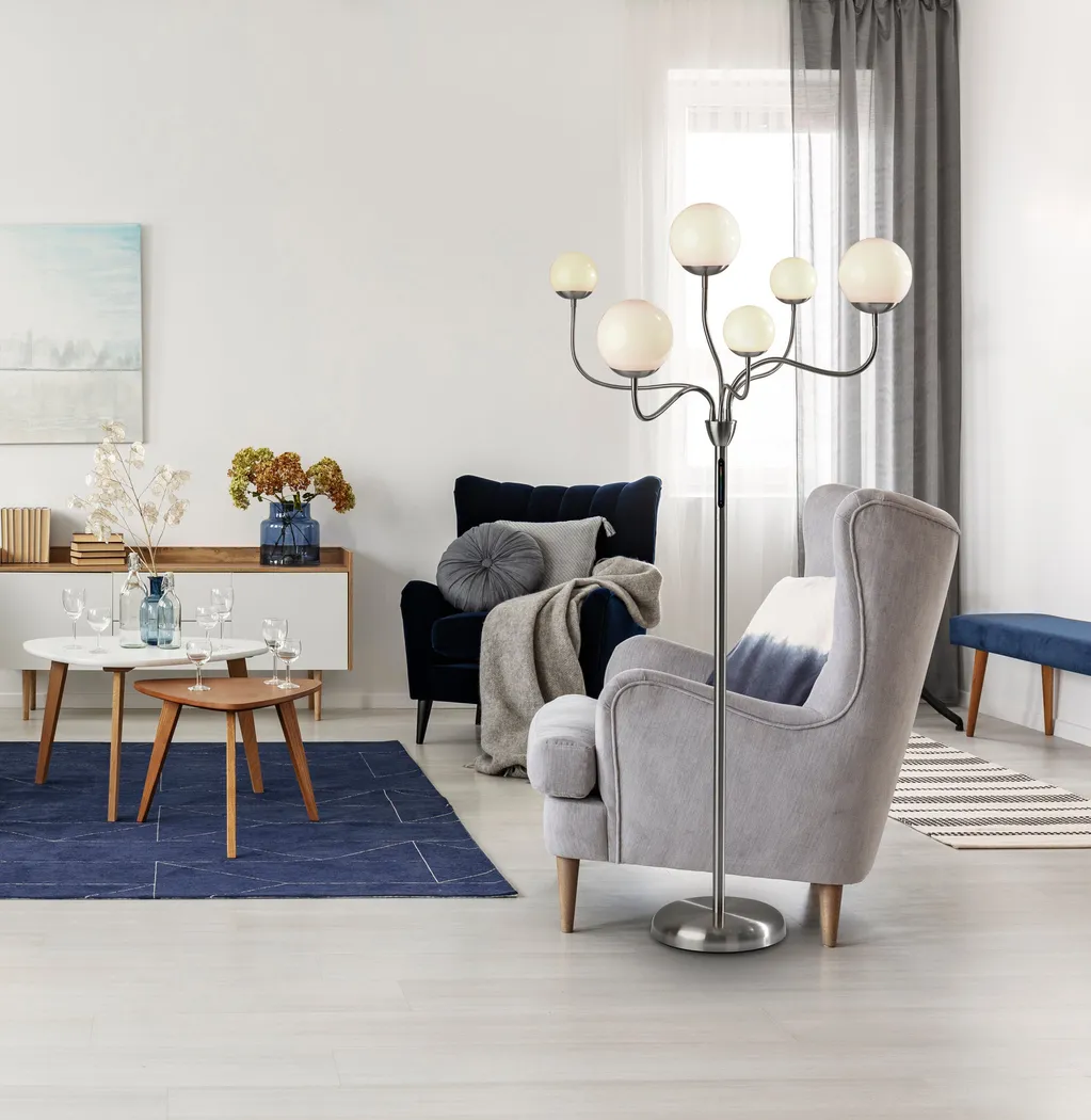 Kaida Silver Floor Lamp - Thumbnail - Image 2
