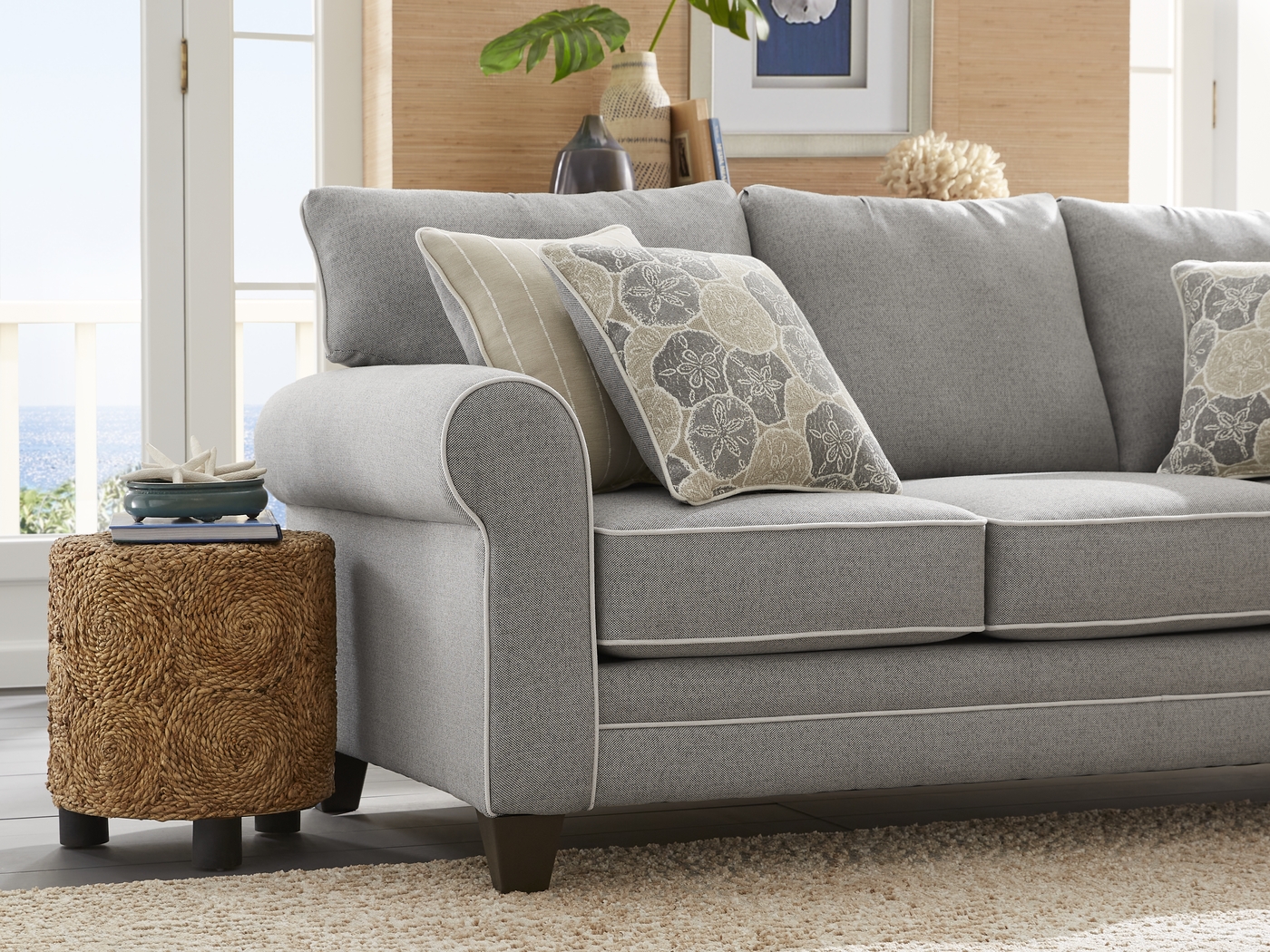 Kailani Coast Gray 7 Pc Living Room with Gel Foam Sleeper Sofa - Thumbnail - Image 4