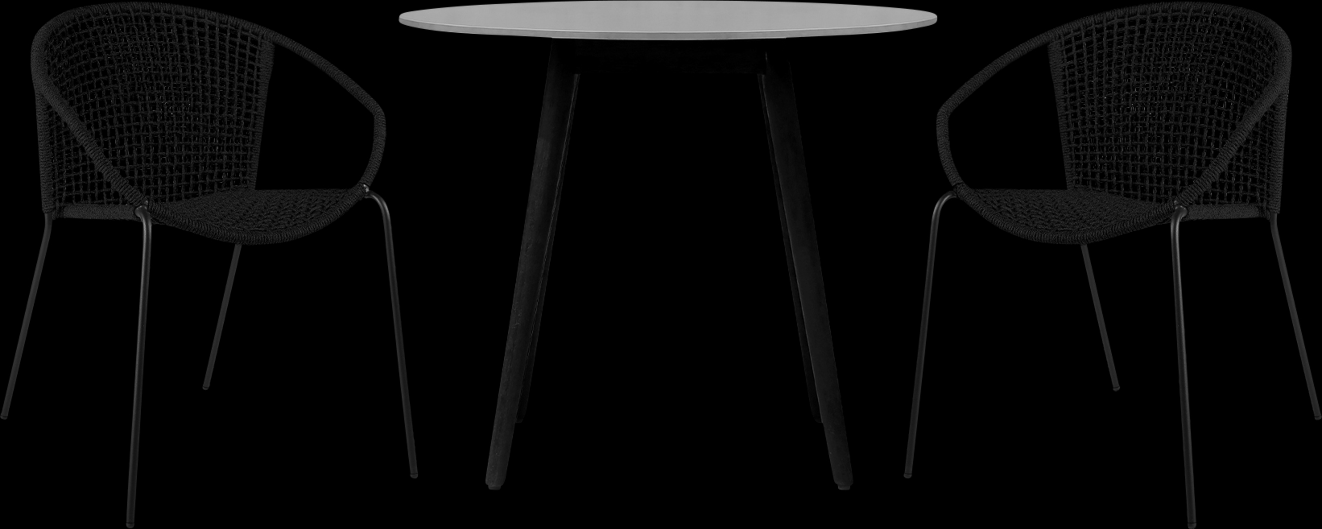 Kaiy Black 3 PC Outdoor Dining Set - Thumbnail - Image 1