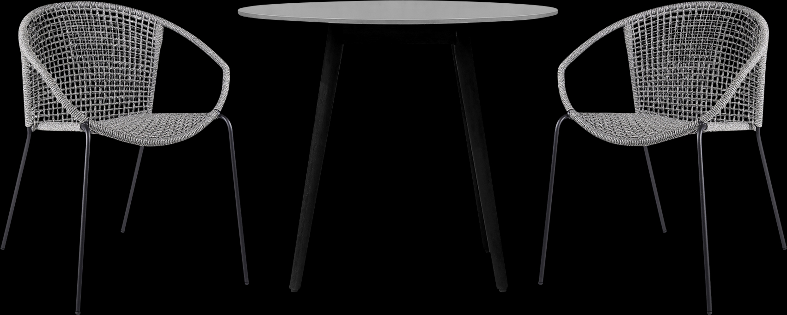 Kaiy Gray 3 PC Outdoor Dining Set - Thumbnail - Image 1