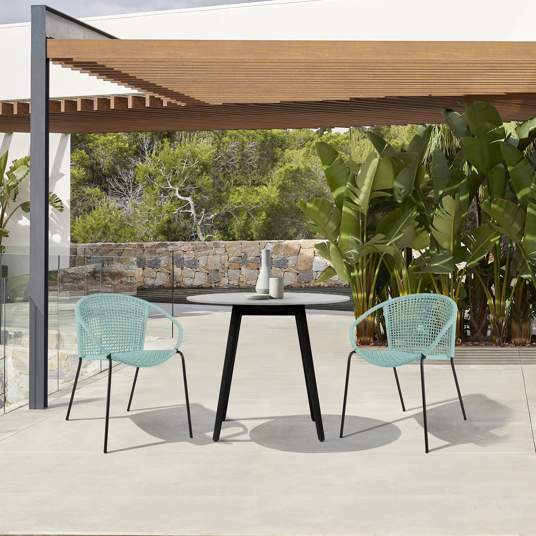 Kaiy Green 3 PC Outdoor Dining Set - Thumbnail - Image 2