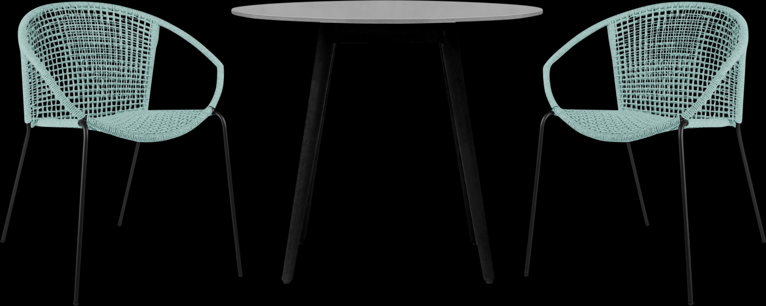 Kaiy Green 3 PC Outdoor Dining Set - Thumbnail - Image 1