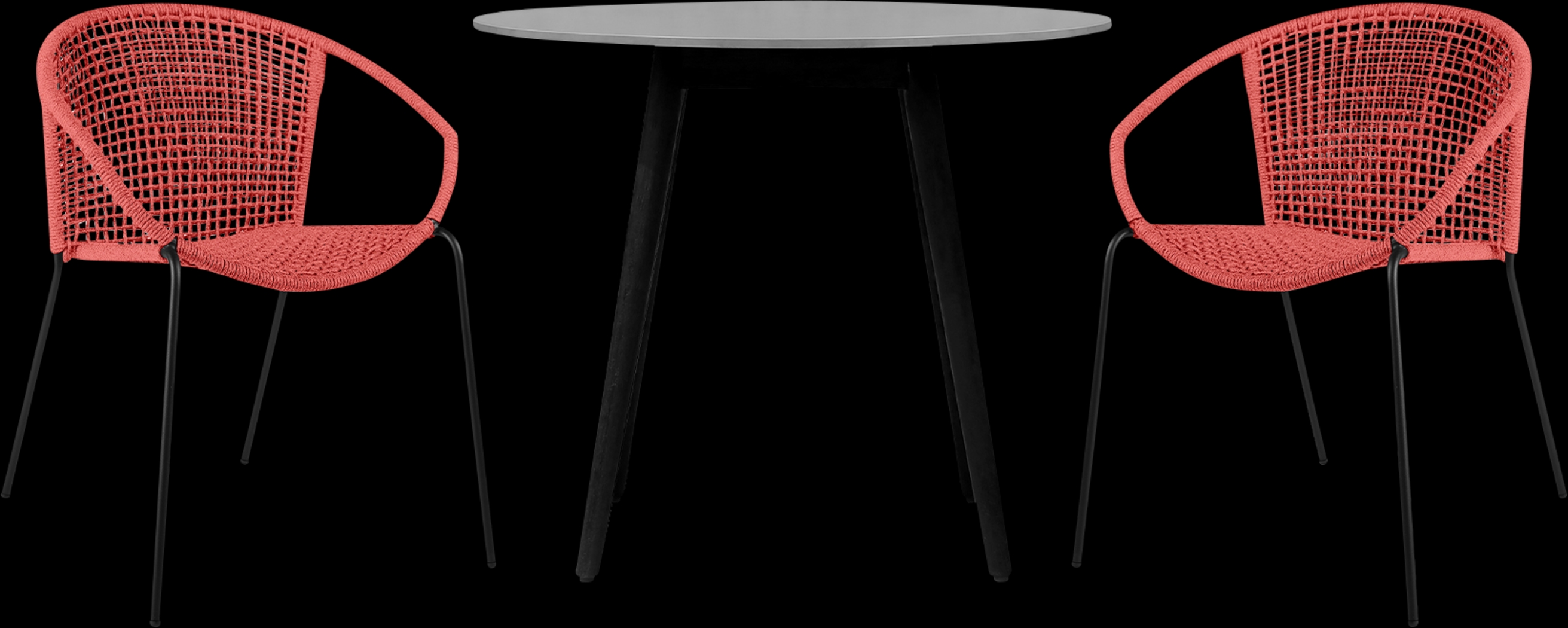 Kaiy Red 3 PC Outdoor Dining Set - Thumbnail - Image 1