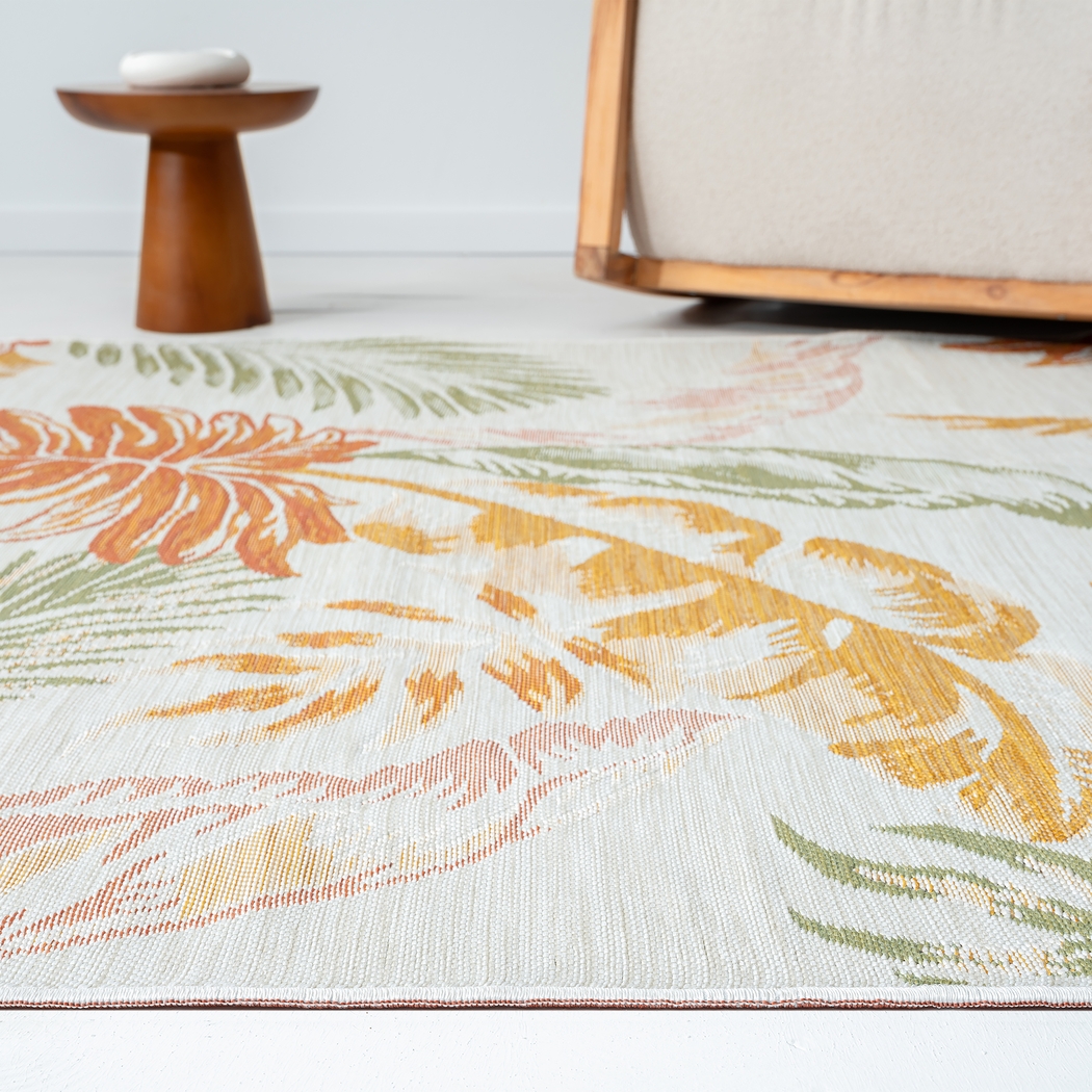 Kakay Bay Orange 5'3 x 7' Indoor/Outdoor Rug - Thumbnail - Image 6
