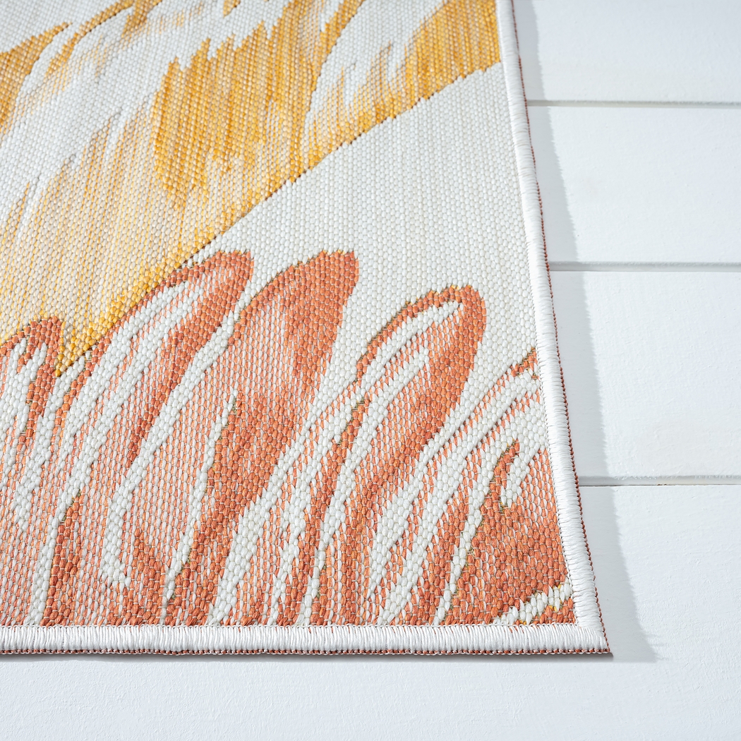 Kakay Bay Orange 5'3 x 7' Indoor/Outdoor Rug - Thumbnail - Image 10