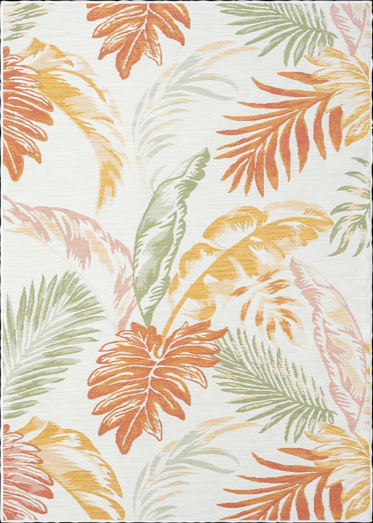 Kakay Bay Orange 5'3 x 7' Indoor/Outdoor Rug - Thumbnail - Image 1