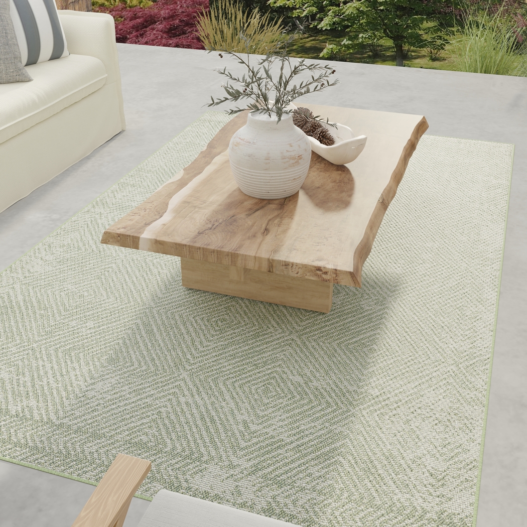 Kakra Green 5'3 x 7' Indoor/Outdoor Rug - Thumbnail - Image 3
